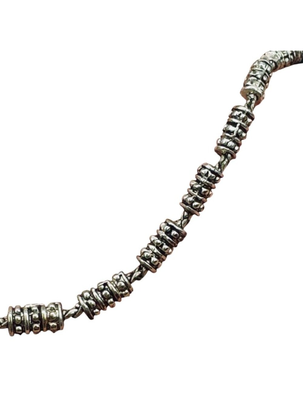 Vintage NAPiER Silver Tone Necklace Barrel Links 16" - Picture 3 of 7
